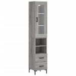 Credenza Grigio Sonoma 34,5x34x180 cm in Legno Multistrato