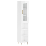 Credenza 34,5x34x180 cm in Legno Multistrato Bianco Lucido