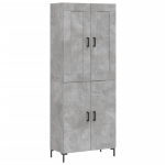 Credenza Grigio Cemento 69,5x34x180 cm in Legno Multistrato