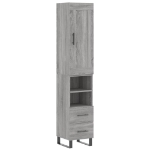 Credenza Grigio Sonoma 34,5x34x180 cm in Legno Multistrato