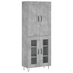 Credenza Grigio Cemento 69,5x34x180 cm in Legno Multistrato