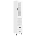 Credenza 34,5x34x180 cm in Legno Multistrato Bianco Lucido