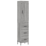 Credenza Grigio Sonoma 34,5x34x180 cm in Legno Multistrato