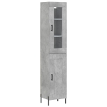 Credenza Grigio Cemento 34,5x34x180 cm in Legno Multistrato