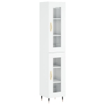 Credenza 34,5x34x180 cm in Legno Multistrato Bianco Lucido