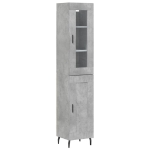 Credenza Grigio Cemento 34,5x34x180 cm in Legno Multistrato