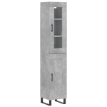 Credenza Grigio Cemento 34,5x34x180 cm in Legno Multistrato