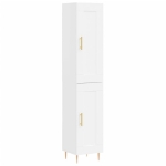 Credenza 34,5x34x180 cm in Legno Multistrato Bianco Lucido