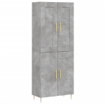 Credenza Grigio Cemento 69,5x34x180 cm in Legno Multistrato