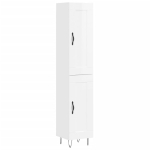 Credenza 34,5x34x180 cm in Legno Multistrato Bianco Lucido