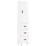 Credenza 34,5x34x180 cm in Legno Multistrato Bianco Lucido