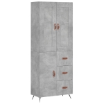 Credenza Grigio Cemento 69,5x34x180 cm in Legno Multistrato