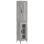 Credenza Grigio Sonoma 34,5x34x180 cm in Legno Multistrato