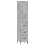 Credenza Grigio Cemento 34,5x34x180 cm in Legno Multistrato