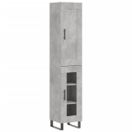 Credenza Grigio Cemento 34,5x34x180 cm in Legno Multistrato