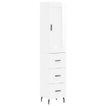 Credenza 34,5x34x180 cm in Legno Multistrato Bianco Lucido