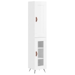 Credenza 34,5x34x180 cm in Legno Multistrato Bianco Lucido