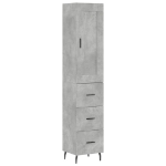 Credenza Grigio Cemento 34,5x34x180 cm in Legno Multistrato