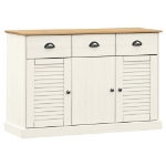 Credenza Cassetti VIGO 113x40x75 cm Legno Massello Pino Bianco