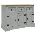 Credenza Corona Grigia 112x43x78 cm in Legno Massello di Pino