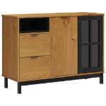 Credenza FLAM 110x40x80 cm Anta in Vetro Massello di Pino