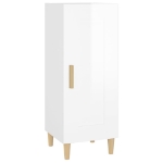 Credenza Bianco Lucido 34,5x34x90 cm in Legno Multistrato