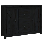 Credenza Nera 100x35x74 cm in Legno Massello di Pino