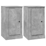 Credenze 2pz Grigio Cemento 37,5x35,5x67,5 cm Legno Multistrato