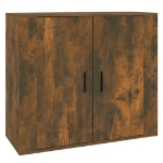 Credenza Rovere Fumo 80x33x70 cm in Legno Multistrato