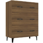 Credenza Rovere Marrone 69,5x34x90 cm in Legno Multistrato