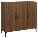 Credenza Rovere Marrone 90x34x80 cm in Legno Multistrato