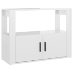 Credenza Bianco Lucido 80x30x60 cm in Legno Multistrato