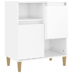 Credenza Bianco Lucido 60x35x70 cm in Legno Multistrato