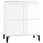 Credenza Bianco Lucido 60x35x70 cm in Legno Multistrato