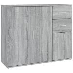 Credenza Grigio Sonoma 91x29,5x75 cm in Legno Multistrato