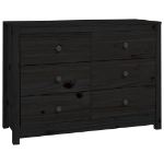 Armadietto Miele Nero 100x40x72 cm in Legno Massello di Pino