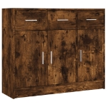 Credenza Rovere Fumo 91x28x75 cm in Legno Multistrato