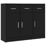 Credenza Nera 91x28x75 cm in Legno Multistrato