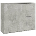 Credenza Grigio Cemento 91x29,5x75 cm in Legno Multistrato