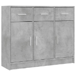 Credenza Grigio Cemento 91x28x75 cm in Legno Multistrato