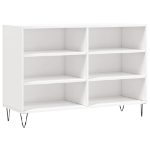 Credenza Bianco Lucido 103,5x35x70 cm in Legno Multistrato