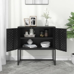 Credenza Nera 75x35x75 cm in Acciaio