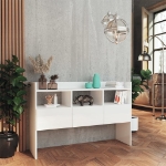 Credenza Bianca Lucido 105x30x70 cm in Truciolato