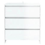 Credenza Bianco Lucido 70x41x75 cm in Truciolato