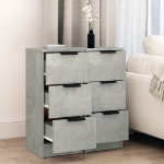 Credenze 2 pz Grigio Cemento 30x30x70 cm in Legno Multistrato