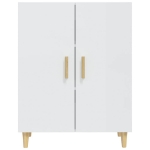 Credenza Bianco Lucido 70x34x90 cm in Legno Multistrato