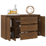 Credenza con 3 Cassetti Rovere Marrone 120x41x75 cm Truciolato