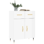 Credenza 69,5x34x90 cm in Legno Multistrato Bianco Lucido