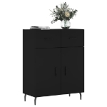 Credenza Nera 69,5x34x90 cm in Legno Multistrato