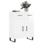 Credenza 69,5x34x90 cm in Legno Multistrato Bianco Lucido